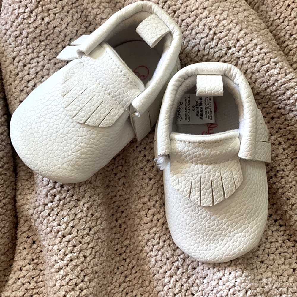 Baby - Candy Girl white moccasins.